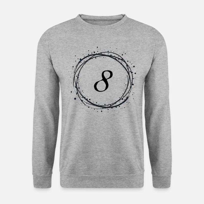 8 - Unisex Pullover - Weißgrau meliert