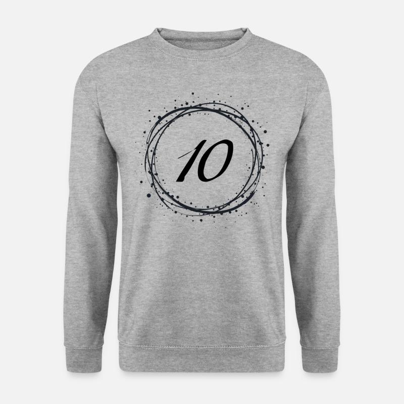 10 - Unisex Pullover - Weißgrau meliert