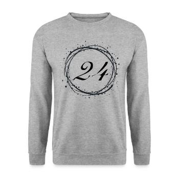 24 - Unisex Pullover - Weißgrau meliert - Vorne - Alina (178cm) & Michal (187cm)