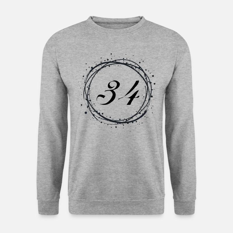 34 - Unisex Pullover - Weißgrau meliert