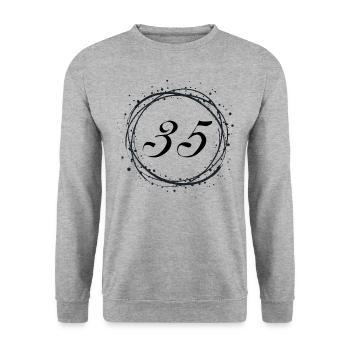 35 - Unisex Sweatshirt - salt & pepper - Front - Alina (178cm) & Michal (187cm)