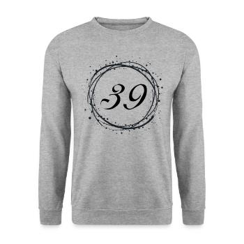 39 - Unisex Pullover - Weißgrau meliert - Vorne - Alina (178cm) & Michal (187cm)