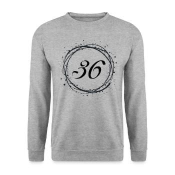 36 - Unisex Sweatshirt - salt & pepper - Front - Alina (178cm) & Michal (187cm)