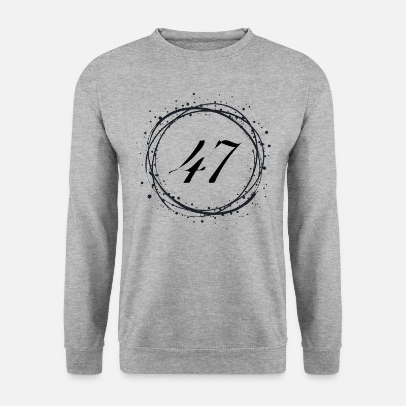 47 - Unisex Pullover - Weißgrau meliert
