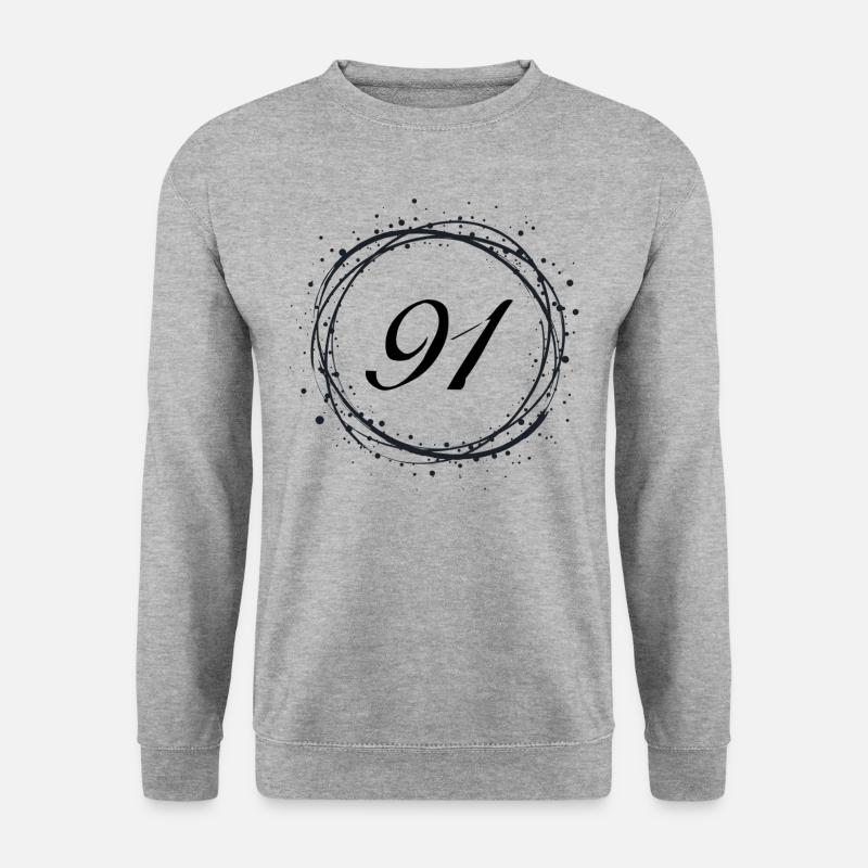 91 - Unisex Pullover - Weißgrau meliert