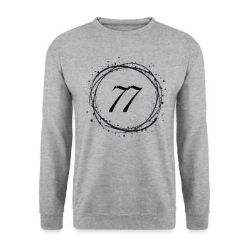77 - Unisex Pullover - Weißgrau meliert - Vorne - Alina (178cm) & Michal (187cm)