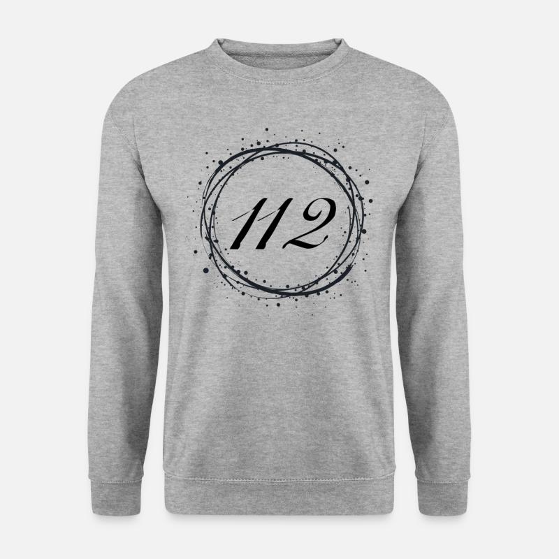112 - Unisex Pullover - Weißgrau meliert
