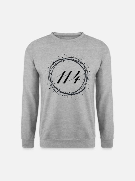 114 - Unisex Pullover - Weißgrau meliert