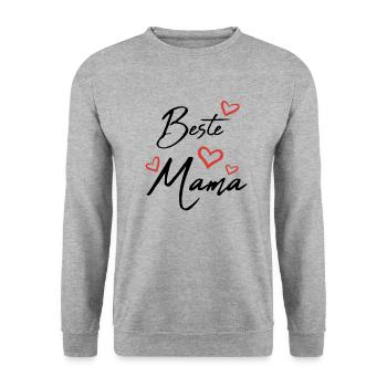 Beste Mama - Unisex Pullover - Weißgrau meliert - Vorne - Alina (178cm) & Michal (187cm)