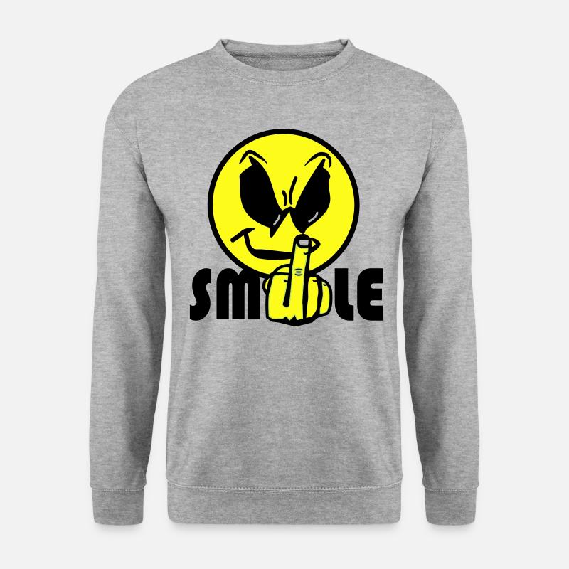 Smile Text Logo - Unisex Pullover - Weißgrau meliert