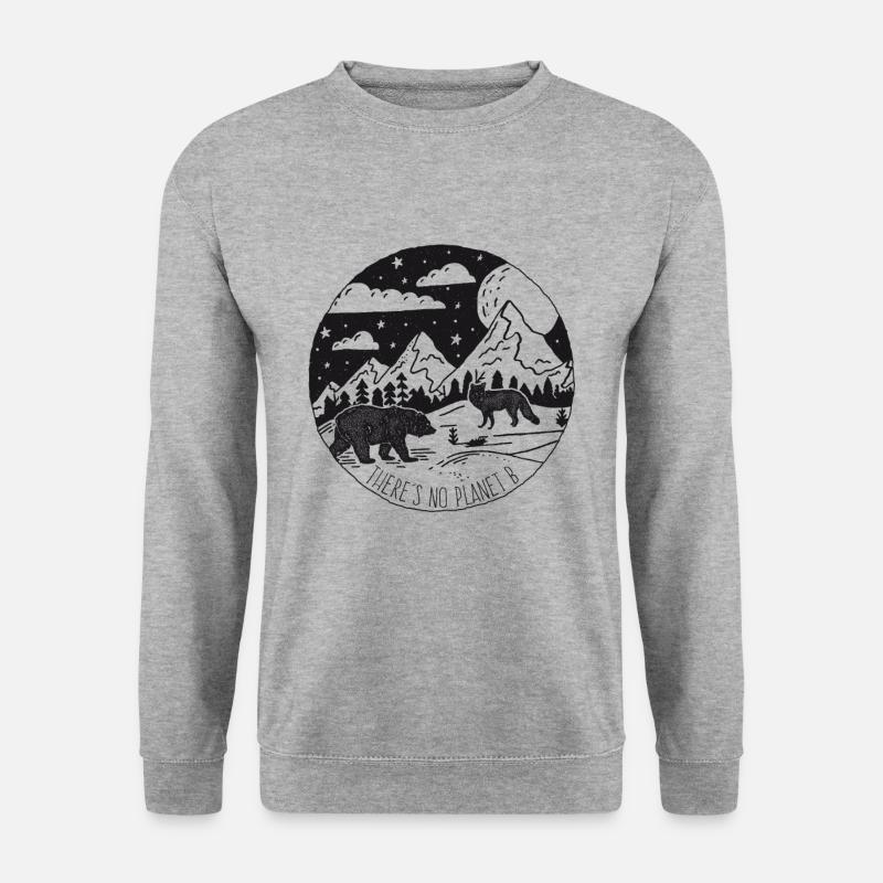 Vintage No Planet B Umwelt Naturschutz Tierschutz - Unisex Pullover - Weißgrau meliert