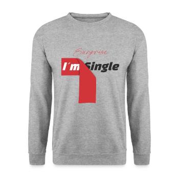 Surpprise i m Single - Unisex Sweatshirt - salt & pepper - Front - Alina (178cm) & Michal (187cm)