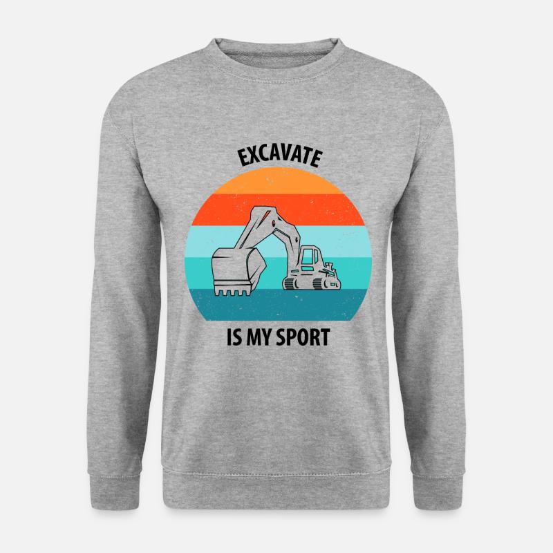 Bagger Baggerfahrer Baggerwagen - Unisex Pullover - Weißgrau meliert