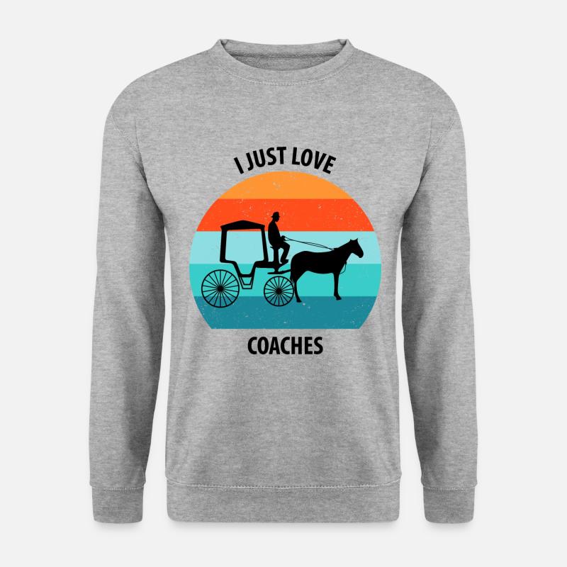 Kutscher Kutsche Pferdekutscher Kutschieren - Unisex Pullover - Weißgrau meliert