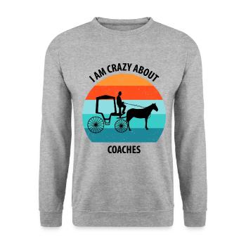Coachman Carriage Horse-drawn carriage Carriage - Unisex Sweatshirt - salt & pepper - Front - Alina (178cm) & Michal (187cm)