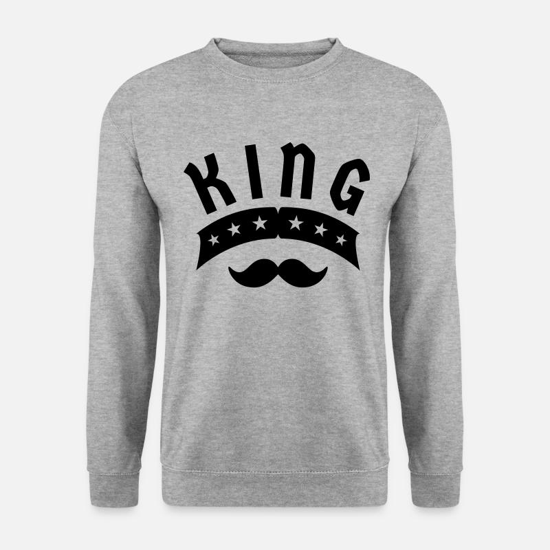 King Krone König Geschenk - Unisex Pullover - Weißgrau meliert