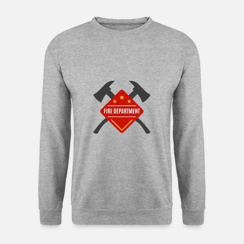 Fire Department - Feuerwehr - Unisex Pullover - Weißgrau meliert