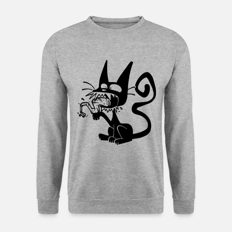 Blaack Cat licking paw - Unisex Sweatshirt - salt & pepper