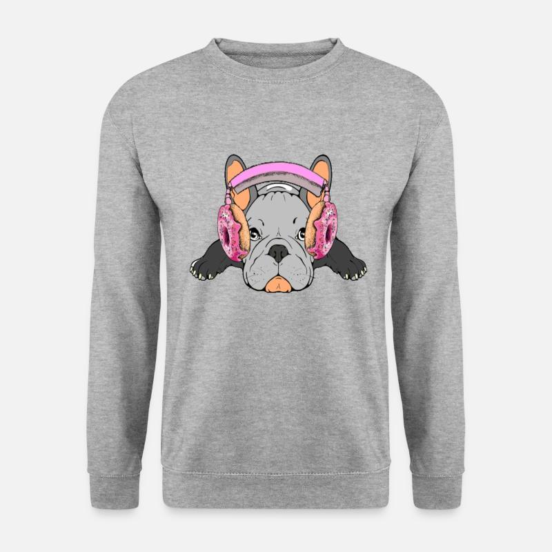 French Bulldog Comic - Unisex Pullover - Weißgrau meliert