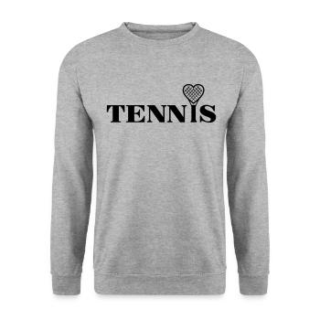 Tennis Rackets - Unisex Sweatshirt - salt & pepper - Front - Alina (178cm) & Michal (187cm)