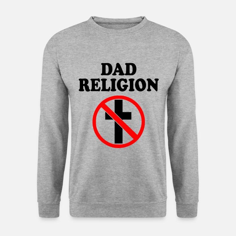 Dad religion - Unisex Pullover - Weißgrau meliert