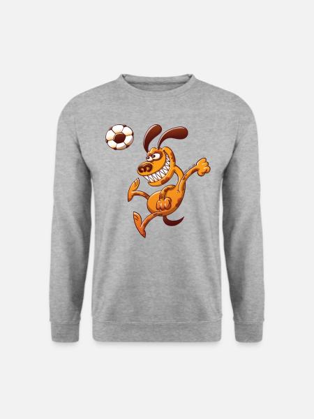 Dog Heading a Foot Ball - Unisex Sweatshirt - salt & pepper