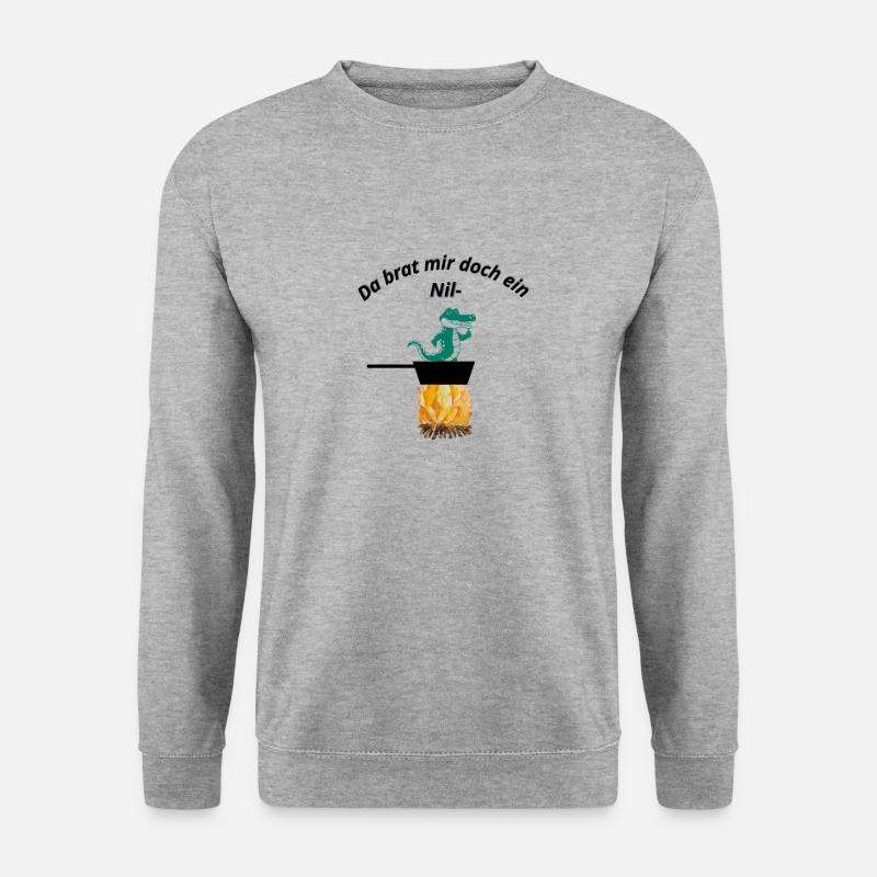 Brat mir doch ein Nilkrokodil - Unisex Pullover - Weißgrau meliert