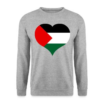 Palestine Heart Flag Love Palestinian Pride Gift - Sweat-shirt Unisexe - gris chiné - Devant - Alina (178cm) & Michal (187cm)