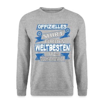 Kfz Mechatroniker Papa Vater Auto Schrauber - Unisex Pullover - Weißgrau meliert - Vorne - Alina (178cm) & Michal (187cm)