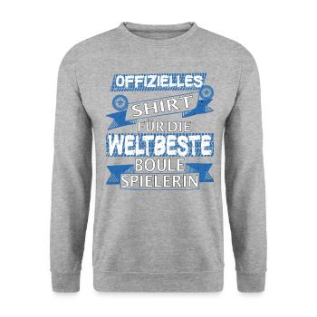 Boccia Boule Petanque Kugelsport Kugeln Spiel - Unisex Pullover - Weißgrau meliert - Vorne - Alina (178cm) & Michal (187cm)