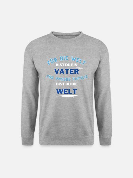 Vatertag, Vater Liebe - Unisex Pullover - Weißgrau meliert