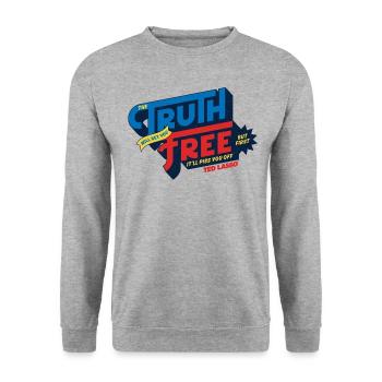 Ted Lasso The Truth Will Set You Free - Unisex Pullover - Weißgrau meliert - Vorne - Alina (178cm) & Michal (187cm)