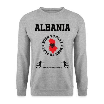 Albanien - Unisex Pullover - Weißgrau meliert - Vorne - Alina (178cm) & Michal (187cm)