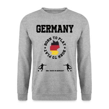 Deutschland - Unisex Pullover - Weißgrau meliert - Vorne - Alina (178cm) & Michal (187cm)
