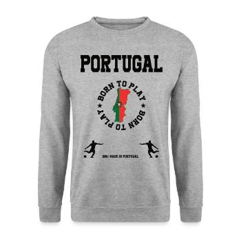 Portugal - Unisex Pullover - Weißgrau meliert - Vorne - Alina (178cm) & Michal (187cm)