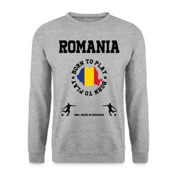 Rumänien - Unisex Pullover - Weißgrau meliert - Vorne - Alina (178cm) & Michal (187cm)
