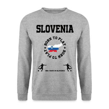 Slowenien - Unisex Pullover - Weißgrau meliert - Vorne - Alina (178cm) & Michal (187cm)