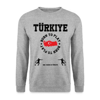 Türkiye - Unisex Pullover - Weißgrau meliert - Vorne - Alina (178cm) & Michal (187cm)