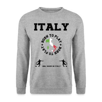 Italy - Unisex Pullover - Weißgrau meliert - Vorne - Alina (178cm) & Michal (187cm)