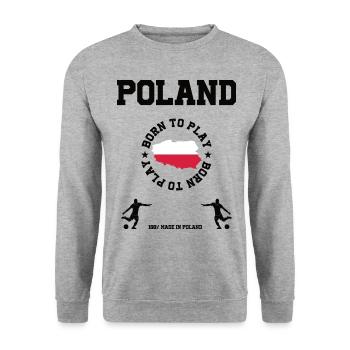 Polen - Unisex Pullover - Weißgrau meliert - Vorne - Alina (178cm) & Michal (187cm)
