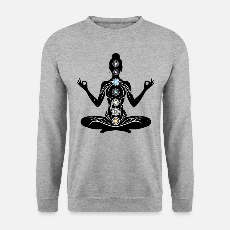 Yoga - Unisex Pullover - Weißgrau meliert
