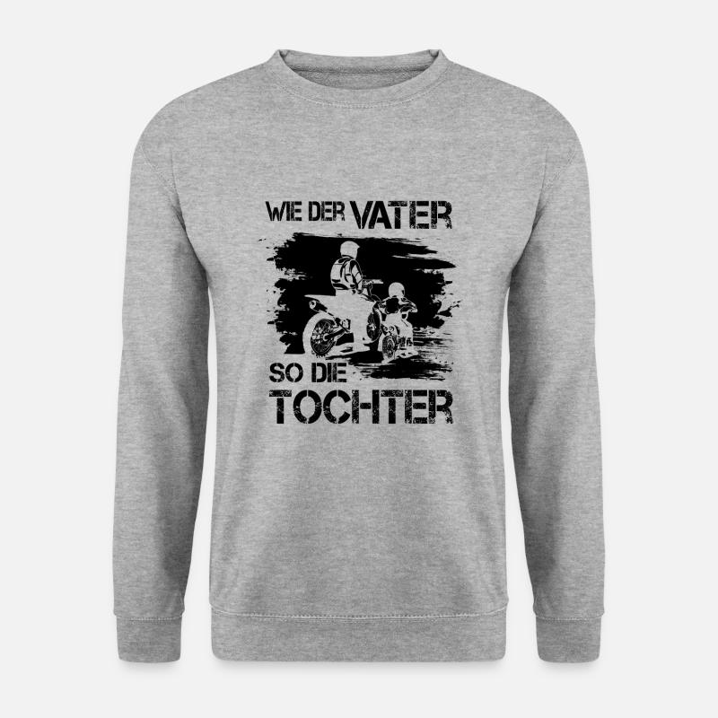 Wie Der Vater So Die Tochter Motocross Partnerlook - Unisex Pullover - Weißgrau meliert