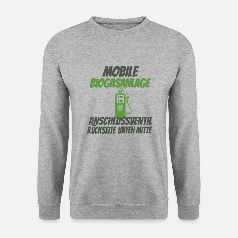 Mobile Biogasanlage | Biogas | Furz | Pups - Unisex Pullover - Weißgrau meliert