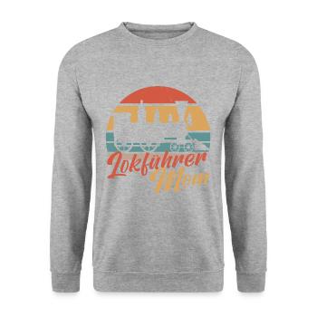 mom Lokführerin Eisenbahnerin Schaffnerin Mutter - Unisex Pullover - Weißgrau meliert - Vorne - Alina (178cm) & Michal (187cm)