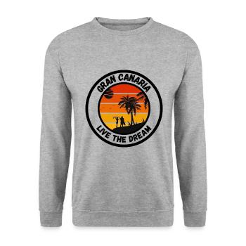 Gran Canaria - Live the Dream - Unisex Sweatshirt - salt & pepper - Front - Alina (178cm) & Michal (187cm)