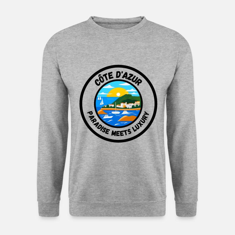 Côte d’Azur - Paradise meets Luxury - Unisex Pullover - Weißgrau meliert