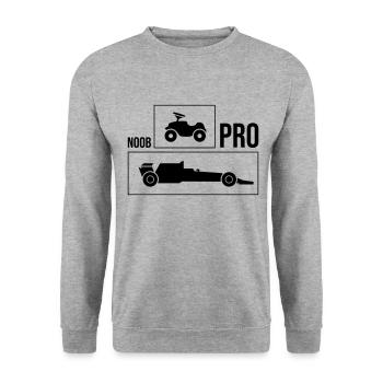 Noob vs Pro Car - Sweat-shirt Unisexe - gris chiné - Devant - Alina (178cm) & Michal (187cm)