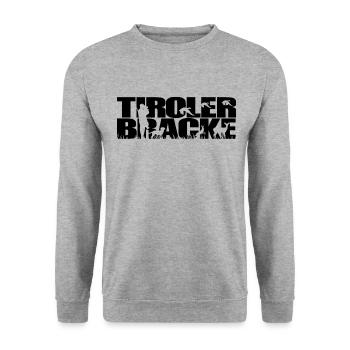 TIROLER BRACKE Jagdhund Wilsigns Jagdhunde Jäger - Unisex Pullover - Weißgrau meliert - Vorne - Alina (178cm) & Michal (187cm)