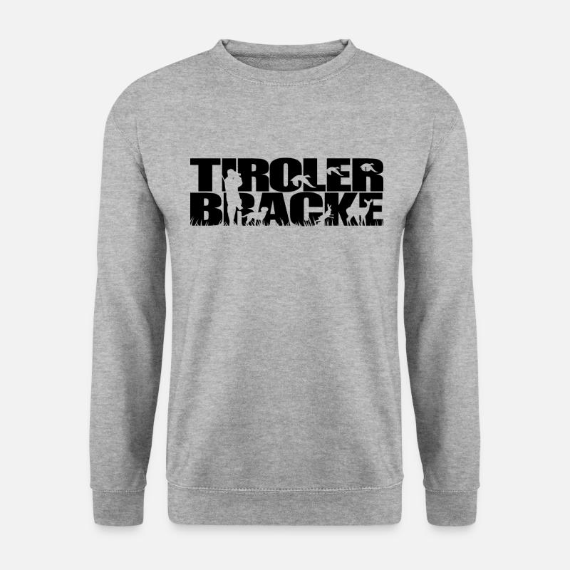 TIROLER BRACKE Jagdhund Wilsigns Jagdhunde Jäger - Unisex Pullover - Weißgrau meliert