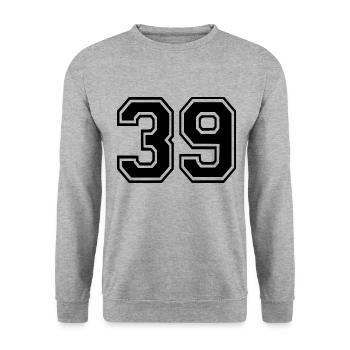39 - Unisex Pullover - Weißgrau meliert - Vorne - Alina (178cm) & Michal (187cm)